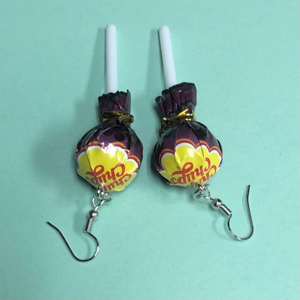 NEW✨ Chupa Chups Lollipop Earrings Miniature Realistic Lollipops Purple Grape